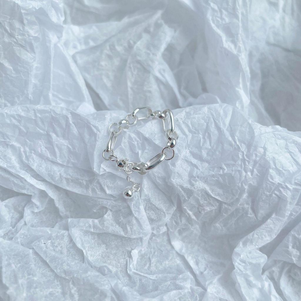 Korean Style Dongdaemun S925 Sterling Silver Adjustable Chain Ring for Women