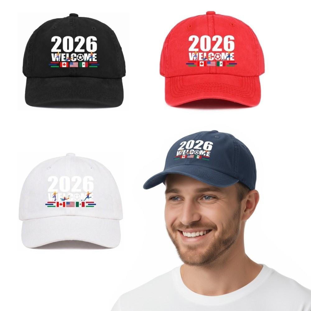 Casual 2026 Football Themed Baseball Cap Adjustable Versatile Sun Visor Embroidery Letter Breathable Peaked Hat Unisex