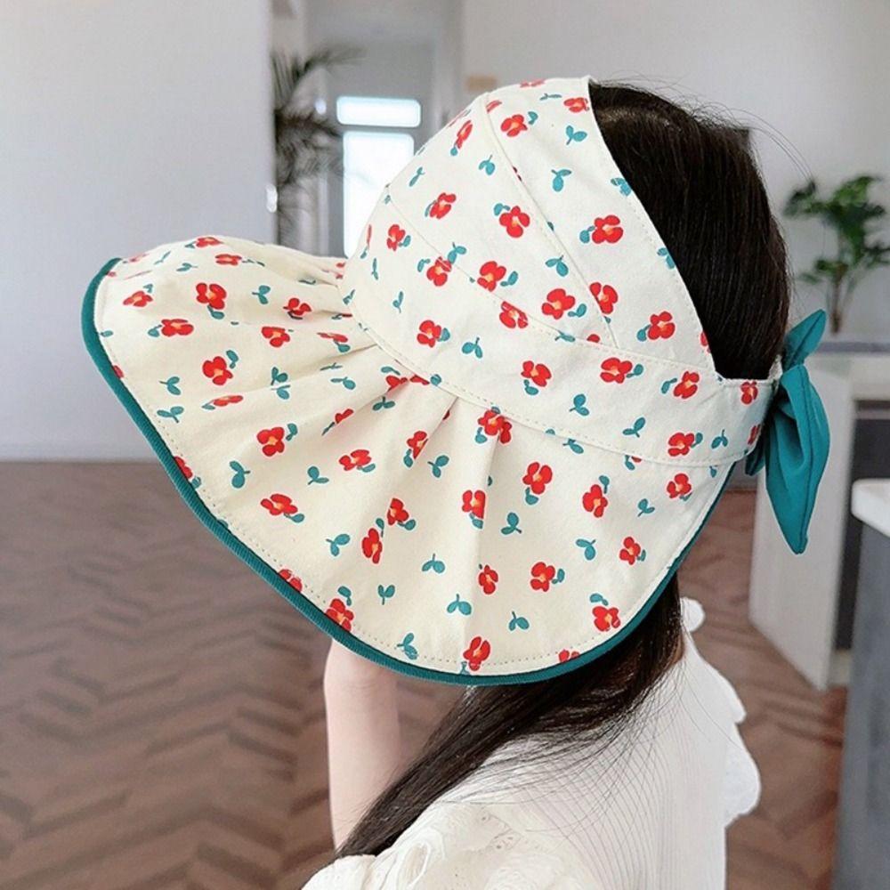 Korean Style Empty Top Kid Sunhat Bowknot Children's Fisherman Hat Baby Shading Hat  Spring/Summer