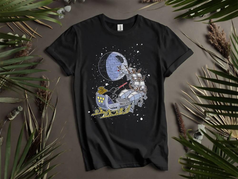 Santa Darth Vader Open Sleigh T-shirt T Shirt Men Women Unisex Tshirt K727