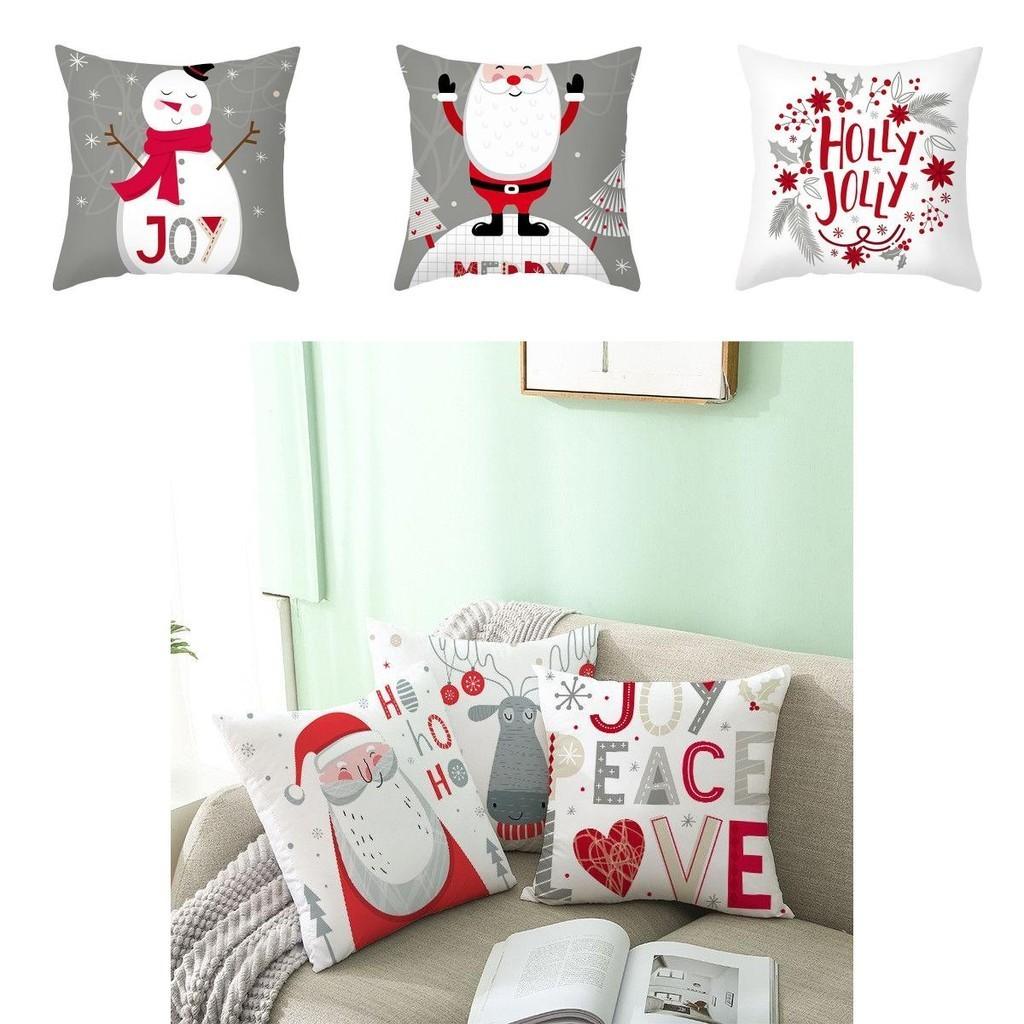 Festive Santa Claus Christmas Cushion Cover With Super Soft Peach Skin Velvet For Home Decor