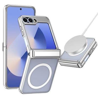 Galvanisieren Sie magnetische kabellose Ladescharnier-Schutzhülle für Samsung Galaxy Z Flip 6 5 4 3 Flip6 Flip5 Flip4 Cover