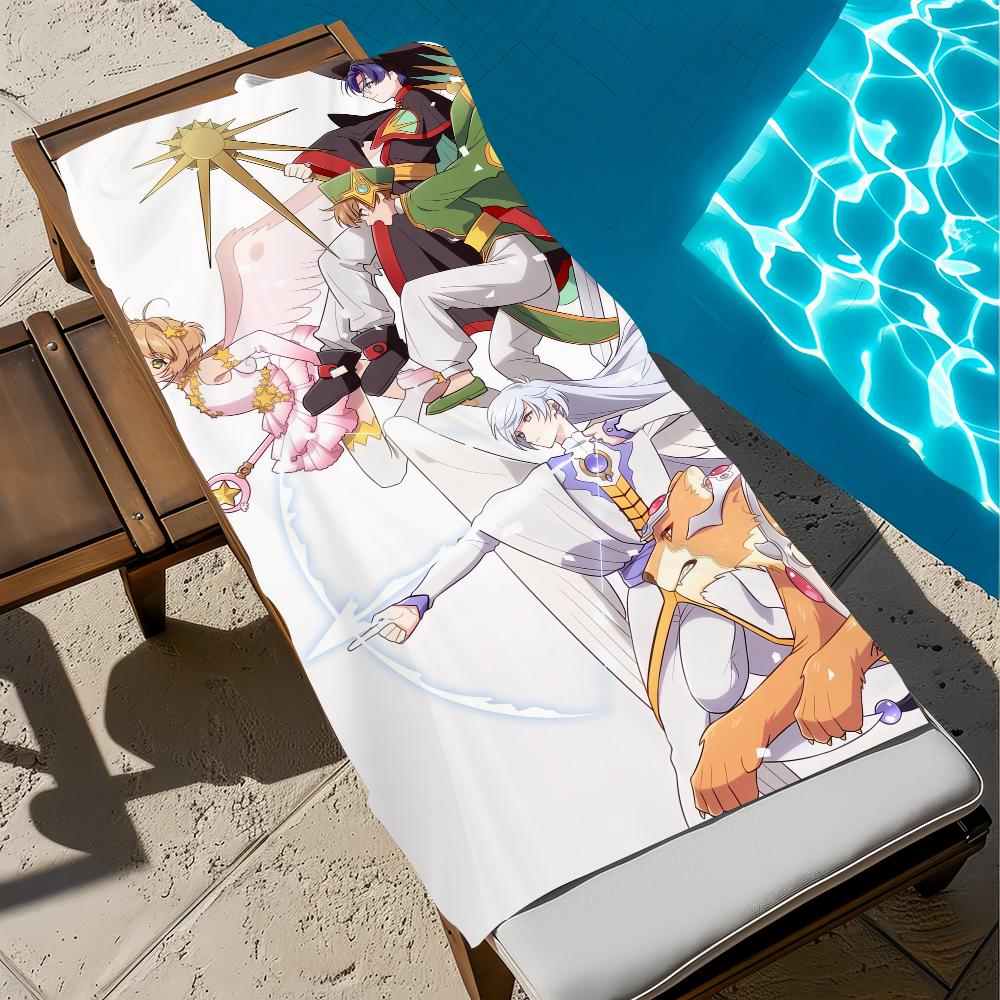 C-Card-cap-tor ANIME Sakura Towel Beach Quick Dry Soft Pool Towels Gift for Travel Gym Shower Camping sports