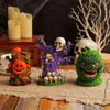 Halloween Green Pumpkin Tree Spirit Figurine - Spooky Skull Decor for Party and Atmosphere