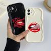 LZ21 Lips kiss design art Clear Soft Wave Phone Cases for Samsung S24 S23 Ultra S20 FE A54 A14 A52s A51 S10 Huawei Honor 90 Protection Back Cover