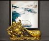 Copper Maitreya Buddha Statue Big Belly Laughing Buddha Ornament Monk Gold Bag Company Opening Gift
