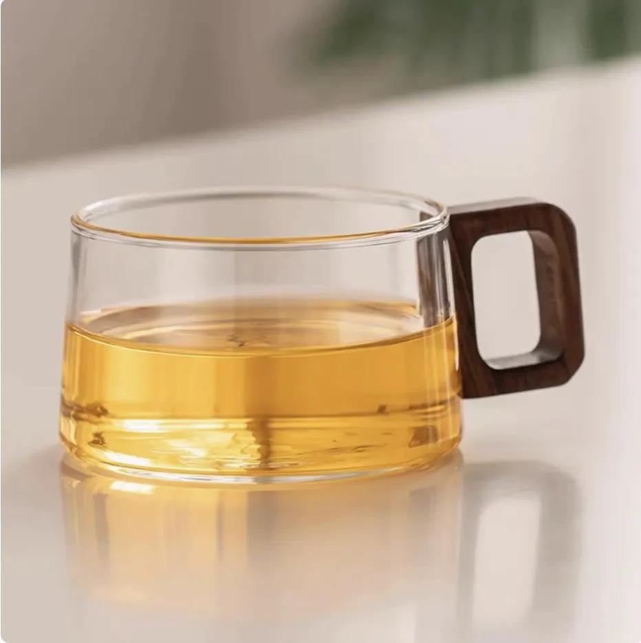 

200ml separate teacup household glass flower teacup constant temperature can be heated coffee cup 200ml