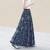 Tachiya Elegant Retro Floral Print Maxi Skirt