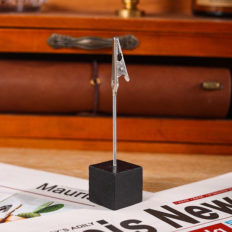 Retro Wooden Business Card and Photo Holder – Cute Memo Stand
