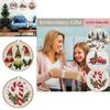 Christmas Embroidery Kit Featuring Unique Floral And Leaf Designs Perfect For Holiday Decor Projects