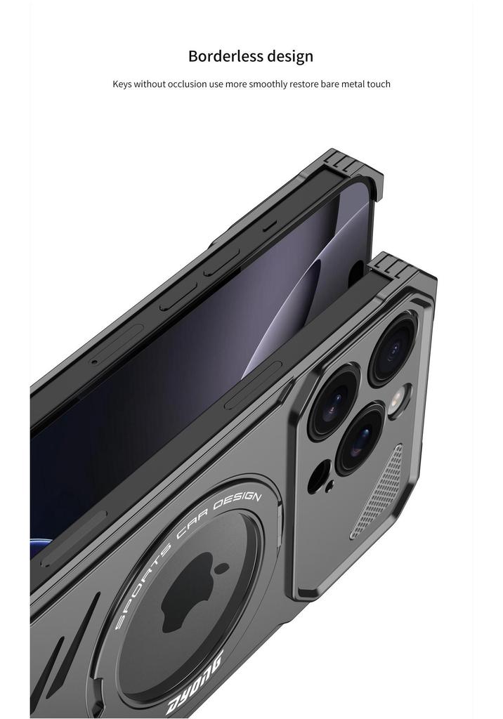 Borderless Metal Snap-Buckle Case for iPhone 17/16/15 Pro/Pro Max