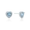 [Puremond] Simulant Diamond Halo Blue Heart Earrings OTS122802DWL