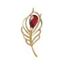 High Grade Metalized Rhinestone Brooches Clothing Accessories Fine Gold Tone Color Leaf Corsage Clothing Luxurious Alloy Metal Leaf BroochLuxury