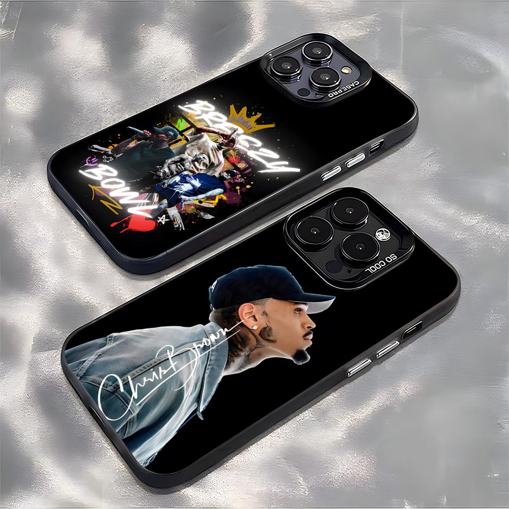 Singer Chris Brown Phone Case For IPhone 17 Air 16 E 15 14 Plus 13 12 11 Pro Max Colored Silver Cover