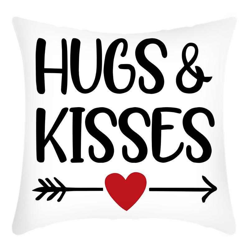 Linen Digital Printing Valentine's Day Cushion Cover Nordic Festival Home Sofa Office Cushion Love Cushion Cover