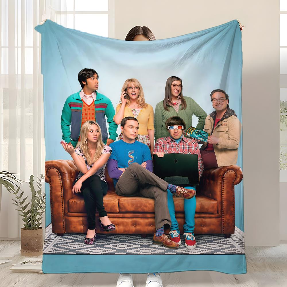 TV The Big Bang Theory Throw Kid-Friendly Flannel Throw Blanket Soft Warm Anti-Static Washable All Season 75x90cm