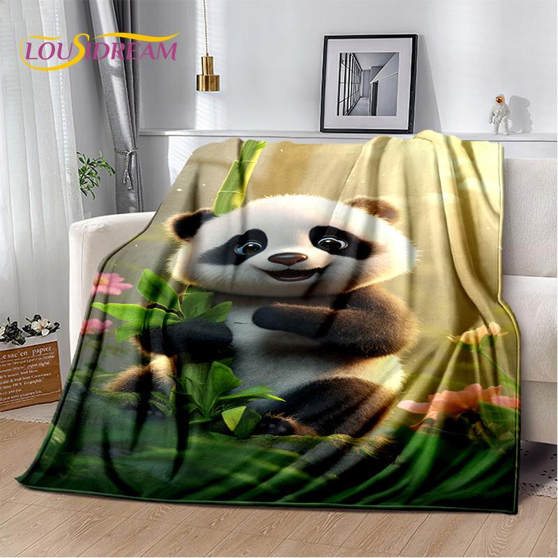 3D Dream Animal Cartoon Panda Cute Blanket,Soft Throw Blanket for Home Bedroom Bed Sofa Picnic Travel Office Cover Child Gift