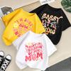 Children T-shirt Letter Printed Kids 100% Cotton Tops 2-13Y O-Neck Short-sleeve T-shirt