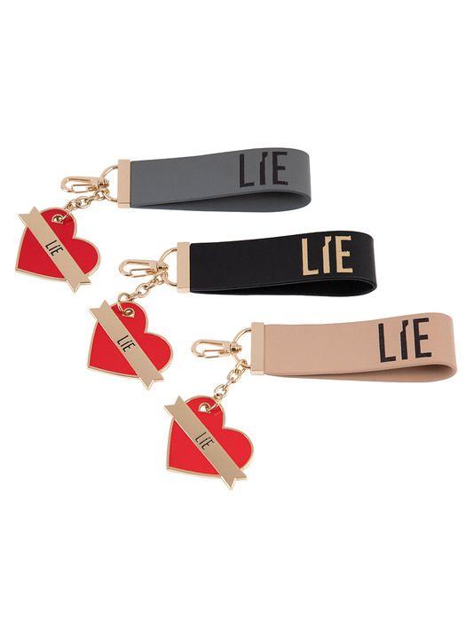 LIE LIE Heart Keychain BEIGE FREE