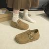 Γυναικεία Loafers 2026 Φθινόπωρο Χειμώνας Νέα Μόδα Λουράκι με Αγκράφα Εσωτερικό Αυξημένο Ύψος Casual Παπούτσια Εξωτερικού Χώρου Αντιολισθητικά Vintage Μπαλαρίνες