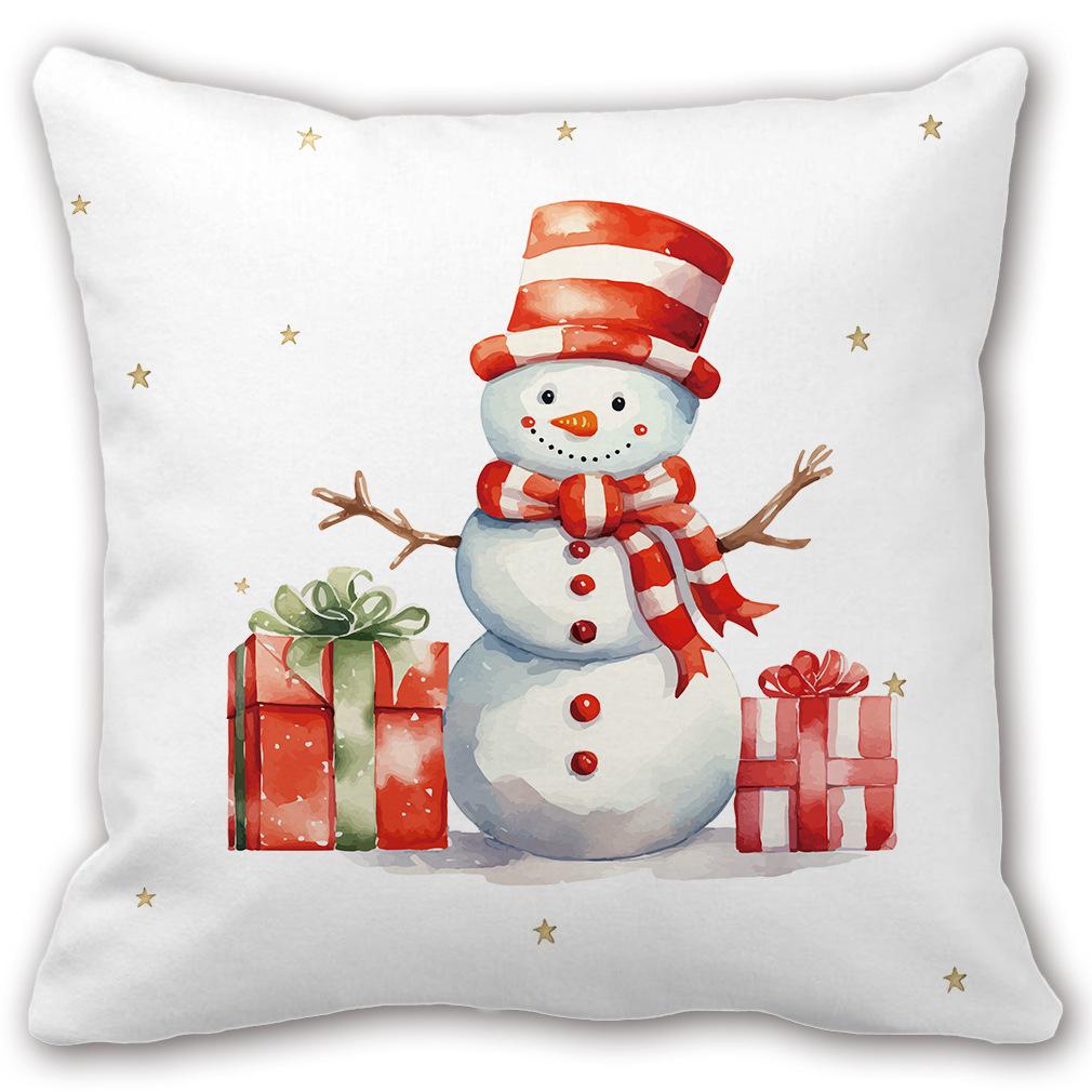 

New Christmas Pillow Printed Christmas Stockings Christmas Truck Pillow Case Snowman Cushion 45Cm single-sided printing