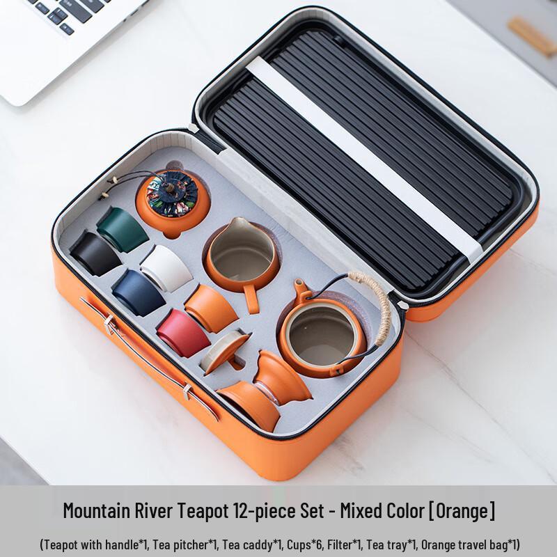 

Mountain River Ceramic Teapot 12-Piece Gift Set