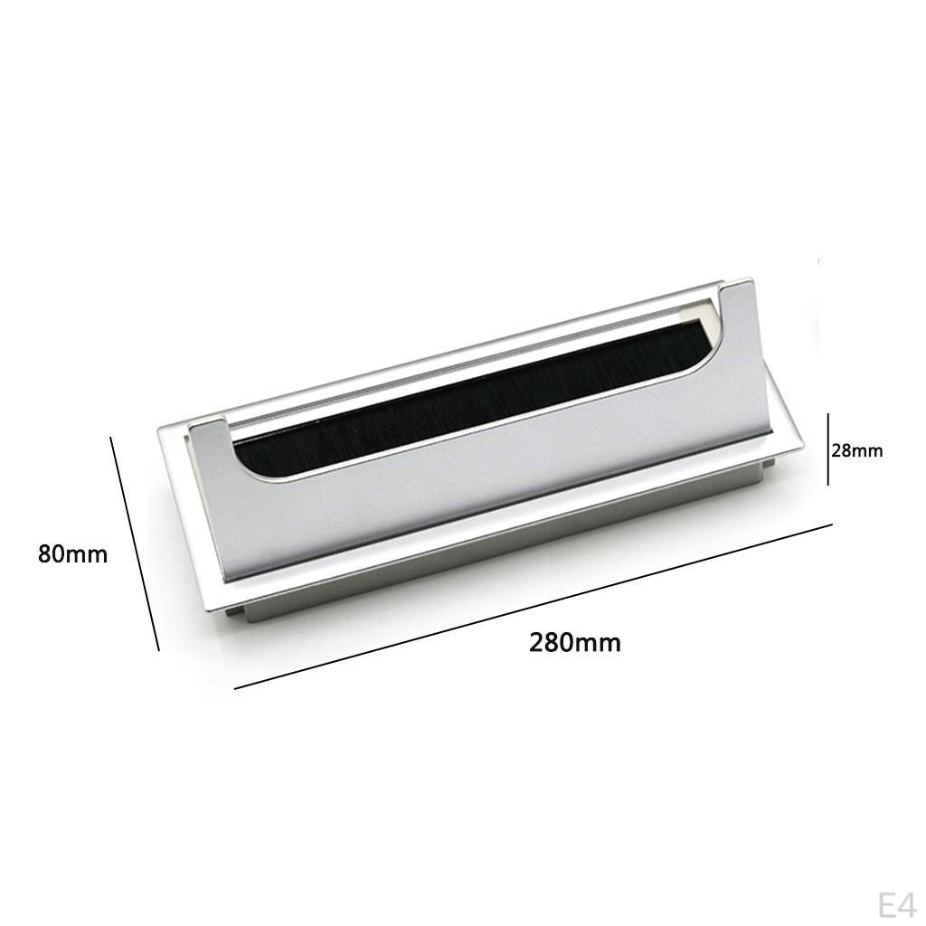 Computer Desk TV Cabinet Rectangle Wire Cable Grommet Hole Top Cover 28*8cm