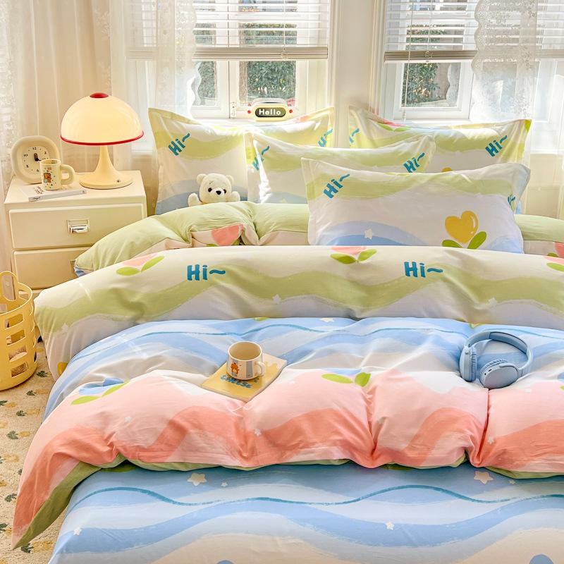 Bedding Four-piece Set Cotton Bed Sheet Quilt Cover Pillowcase