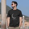 Summer New Solid Color Casual Short Sleeve Men T-Shirt Moon Letter Print T-shirt Hip Hop High Street Korean Style Oversized Tee
