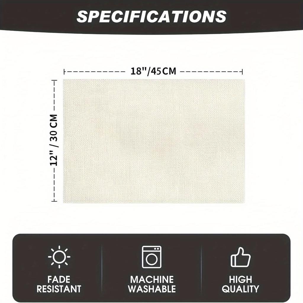 4/6pcs Reindeer Ho Ho Ho Placemats,Christmas Decor, 30.48x45.72 cm,Washable,Kitchen Dining Coffee Table Decoration Home, Party