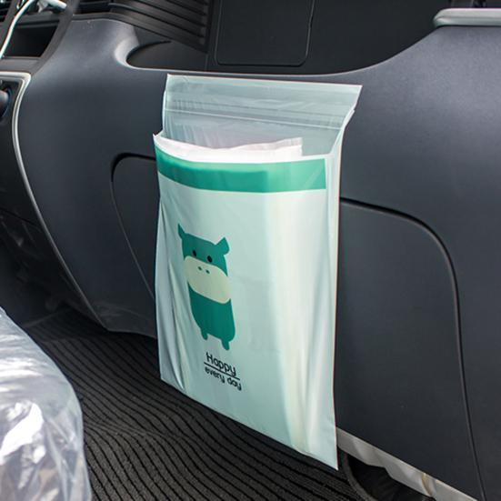 15Pcs Garbage Bag Self-adhesive Waterproof Leakproof No Residue Cute Chick Pattern Disposable Car Trash Pouch Daily Use