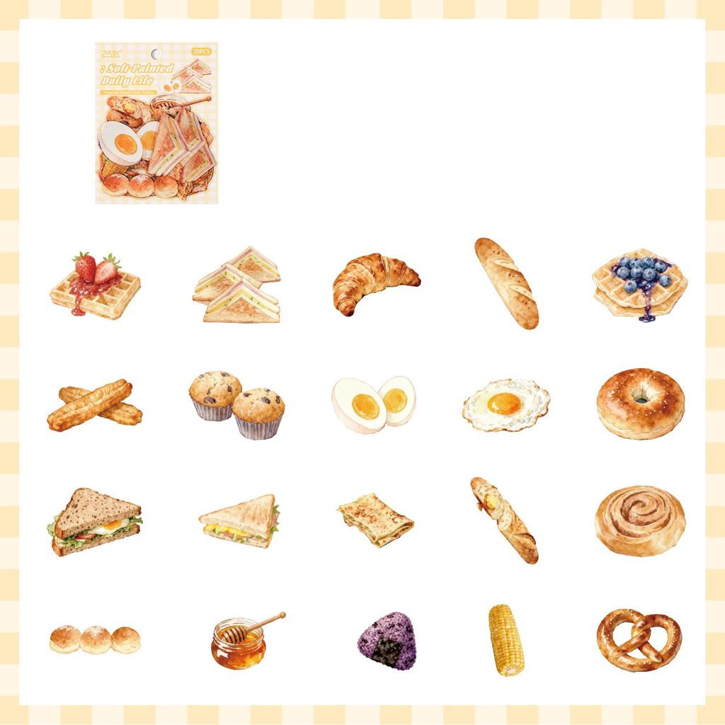 20pcs PET Stickers for Notebooks Phone Stickers Scrapbooking Supplies DIY Junk Journals Decor Stickers