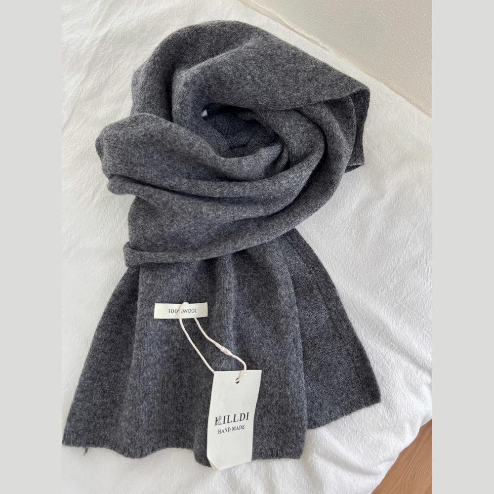 Sciarpa minimalista 100% lana pura da donna autunno inverno versatile tinta unita sottile scialle regalo avanzato per coppia sciarpa calda