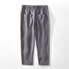 L8245 Elastischer Bund Leinen Tencel Mischung Gerades Bein Lockere Hose - Atmungsaktive Lange Hose