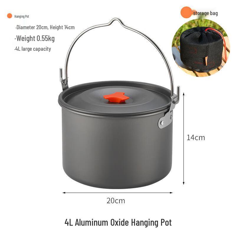 

OEING Portable Camping Hanging Pot Stand 4.2L Pot Compatible