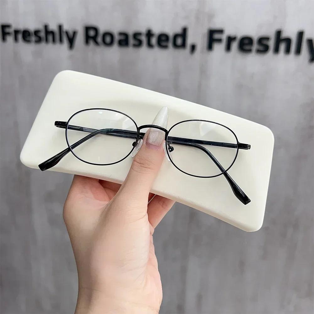 Y2K Retro Oval Round Glasses Frame for Women Men Ultra-Light Metal Ins Glasses Vintage Eye Protection Optical Full Rim Glasses