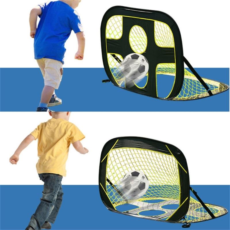 2 In 1 Football Goal Posts for Kids Poped Up Goal Children Targets Goal Net Foldable Soccer Goal Net Football Training