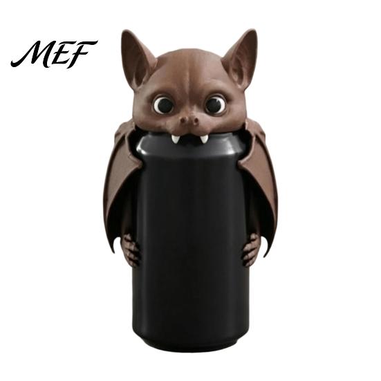 Funny Desktop Ornament 3D Printed Bat Can Holder, Cartoon Vampire Cat Stand Soda Holder for Standard Cans, Halloween Decor, Novelty Party Gift Drink