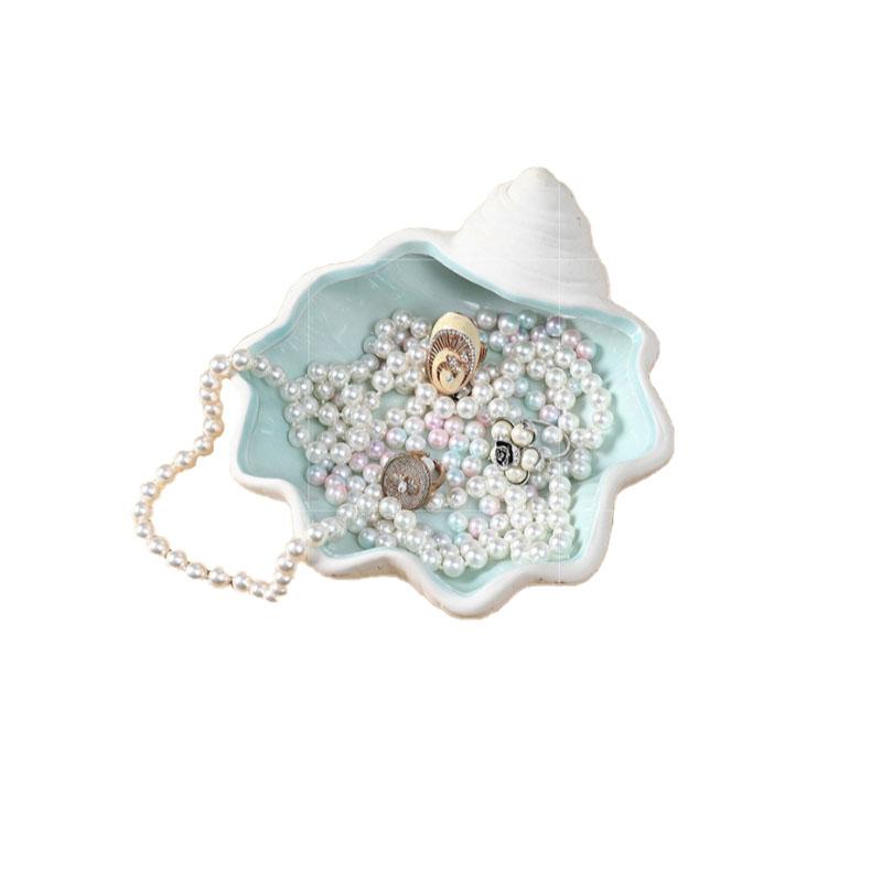 Ocean Wind Multifunctional Ceramic Storage Tray Shell Shaped Ashtray Living Room Porch Office Decoration