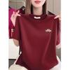 Women's Summer Loose Plus Size Printed T-Shirt, Short-Sleeved Casual Top for Middle-Aged & Elderly Mothers