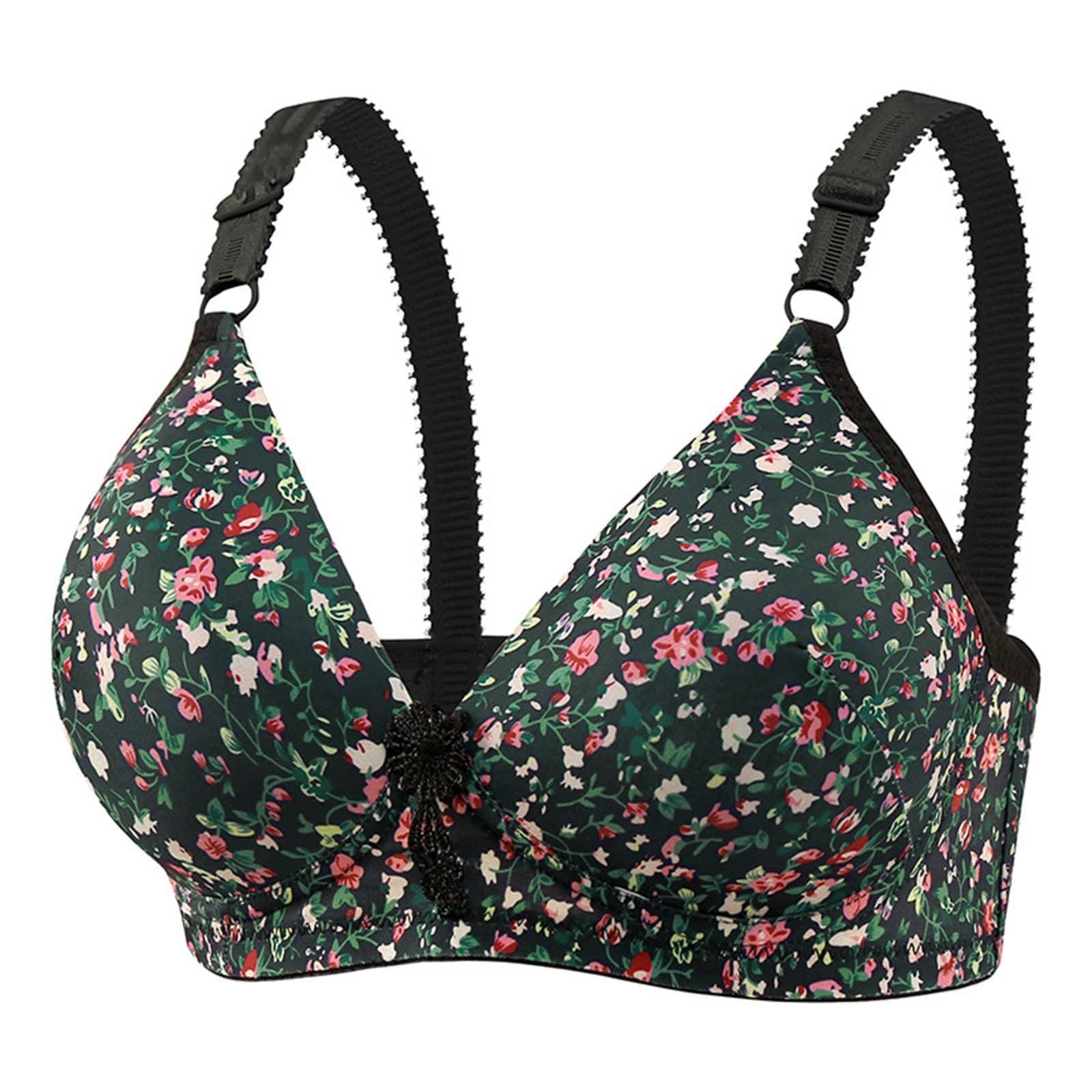 

Wireless Floral Print Bra with Adjustable Straps and Deep V Design for Comfortable Everyday Wear Lightweight Supportive Coverage 40 чорний
