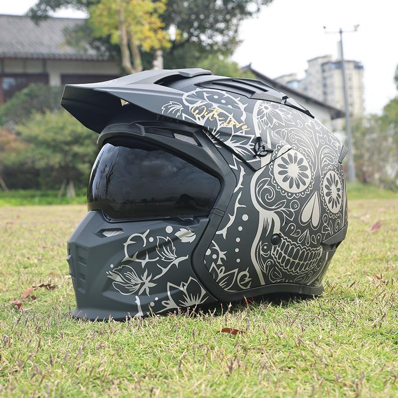 163-DOT Approved Removable Chin Bar Modular Helmet High Strength ABS Anti Impact Breathable All Season Motorbike Protective Gear