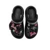 Crocs Classic Quiet Clog Black Pink Berry EVA Jinling Chaochuang Bow Dark Colour Sweet Cool Hole Shoes Women's Black