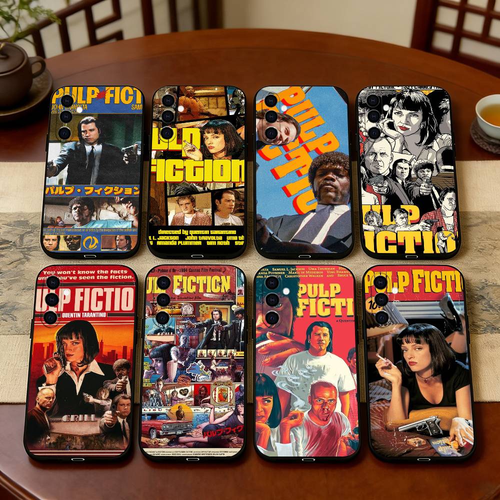 P-Pulp F-Fiction Movie Phone Case For Samsung Galaxy A73,A72,A71,A70,A53,A52,A51,Soft Silicone Black Cover