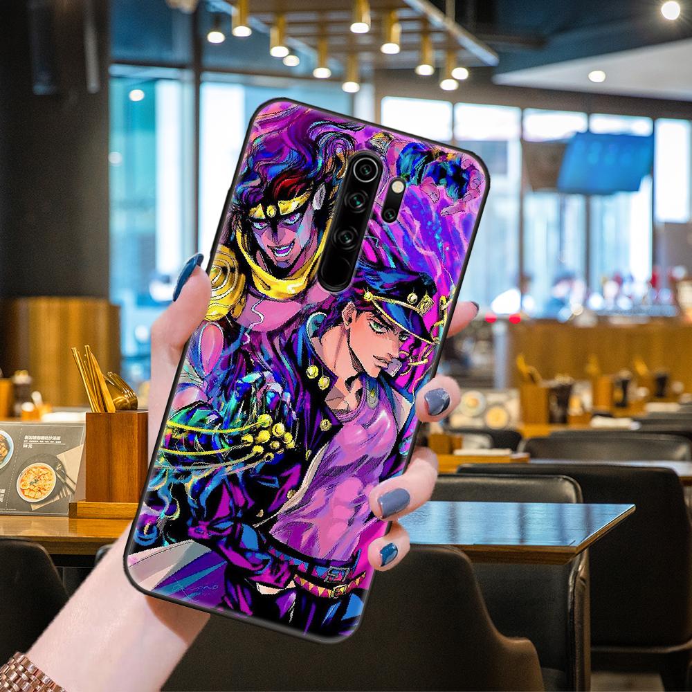Phone Case For Xiaomi Redmi 6 7 8 9 A Pro Redmi Note 10 Pro 5G 8 8T 9 9S 7 6 5 Pro  Black Cover JOJO’S BIZARRE ADVENTURE