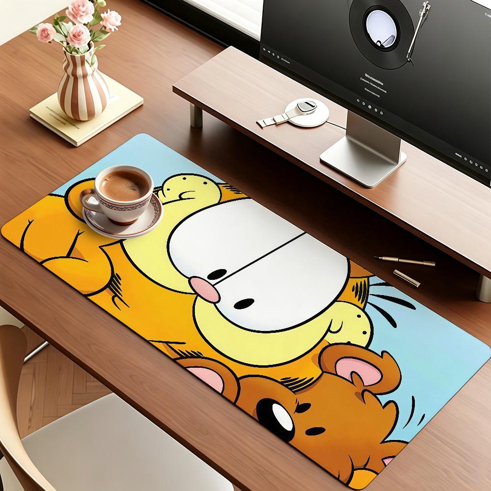 Cartoon cute G-Garfield Mouse Pad Square Office Gaming Desk Mat Waterproof Non-Slip Rubber Decorative