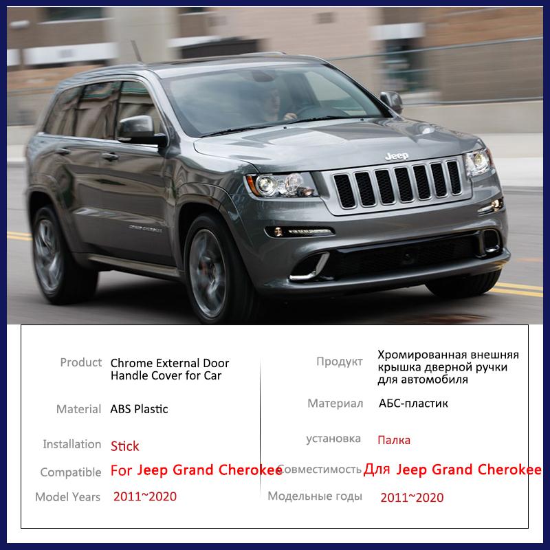 For Jeep Grand Cherokee WK2 2011~ 2012 2013 2014 2015 Gloss Black Outer Door Handle Cover Protective Sticker Car Accessories