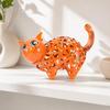 Cat Figurine with Woven Body Handmade Decoration Elegant for Desk, Collectors