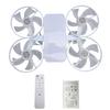 Ceiling Fan with LED Light Remote Control 2 In 1 Ceiling Fan Light 3 Speed Adjustable E27 Base Smart Bulb for Home