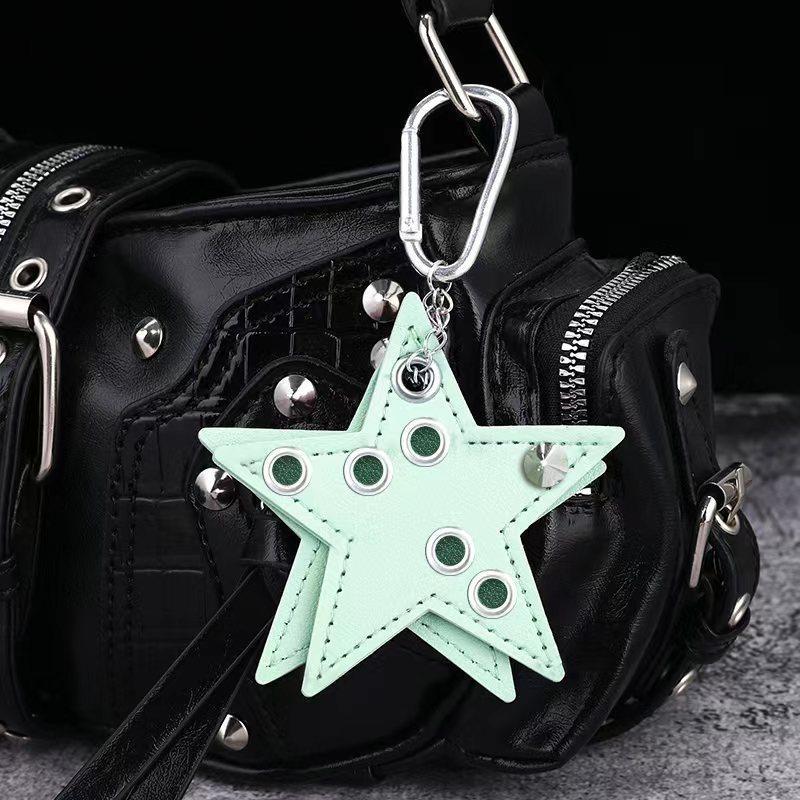 Five-Pointed Star Keychain Handmade Drilling And Puncture Colorful Creative Bag Pendant Backpack Decoration